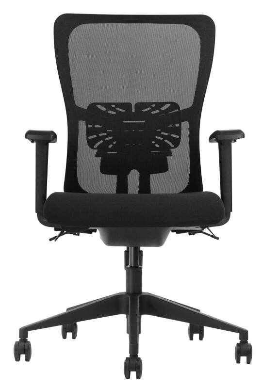 Siège de bureau Schaffenburg Mécanisme d’inclinaison Filet Accoudoirs 3D Siège réglable en hauteur Noir 250 NEN