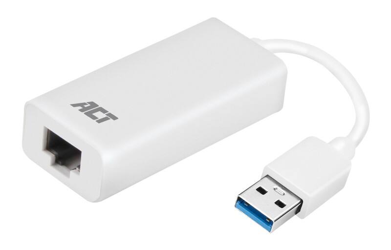 Adaptateur USB ACT AC4410 Compatible USB avec réseaux 10/100/1000 Mbit/s Blanc