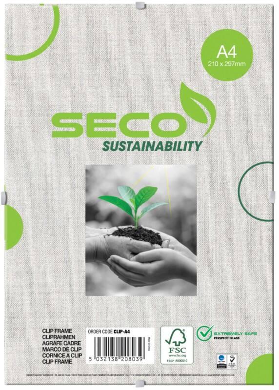 Cadre à clip Seco A4 CLIPA4 23 (L) x 1,5 (P) x 32 (H) cm CLIPA4