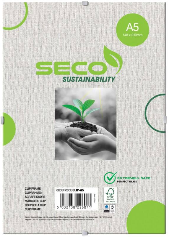 Cadre à clip Seco A5 Transparent Clip A5 14,8 (L) x 21 (H) cm