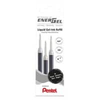 Recharge pour stylo roller Pentel EnerGel 0,4 mm Moyen Rollerball Noir LR7-3A 3 Unités