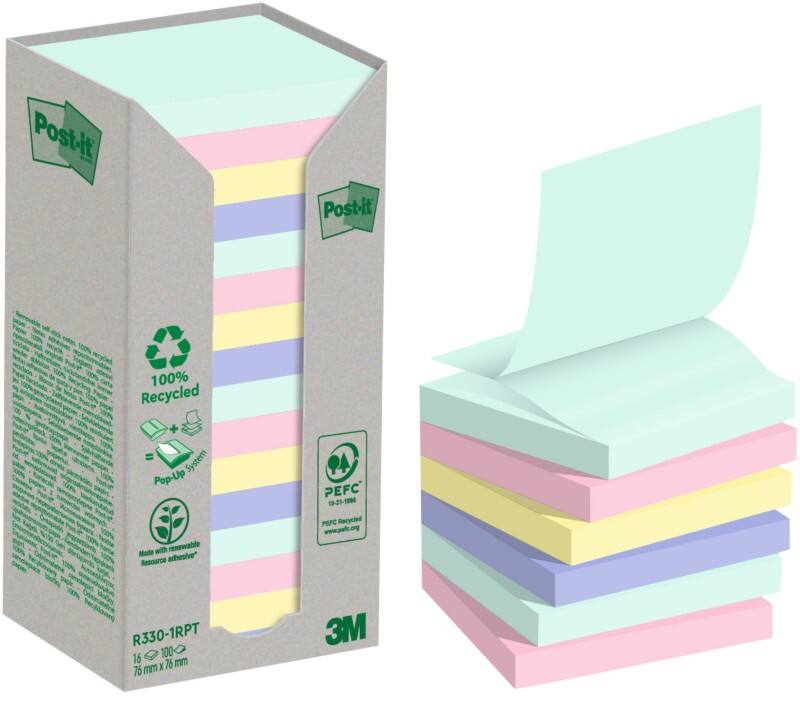 Z-Notes Post-it 76 x 76 mm Assortiment 100 feuilles Paquet de 16
