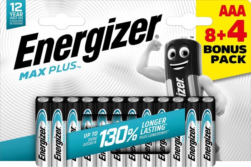 Pile Energizer Max Plus AAA alcaline LR03 1 200 mAh 1,5 V 12 unités