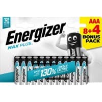 Pile Energizer Max Plus AAA alcaline LR03 1 200 mAh 1,5 V 12 unités