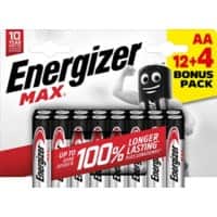 Pile Energizer Max AA alcaline LR6 2 550 mAh 1,5 V 16 unités