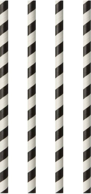 Pailles PAPSTAR Jetables Blanc, noir 100 unités