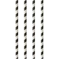 Pailles en papier PAPSTAR Blanc Noir 0,6 x 20 cm 100 unité