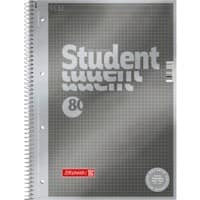 Bloc-notes BRUNNEN Reliure spirale A4 Quadrillé Anthracite 80 Feuilles