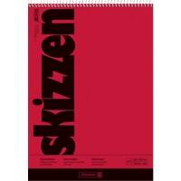 Carnet de croquis BRUNNEN 24 x 34 cm 110 g/m² à spirales Rouge 50 unités