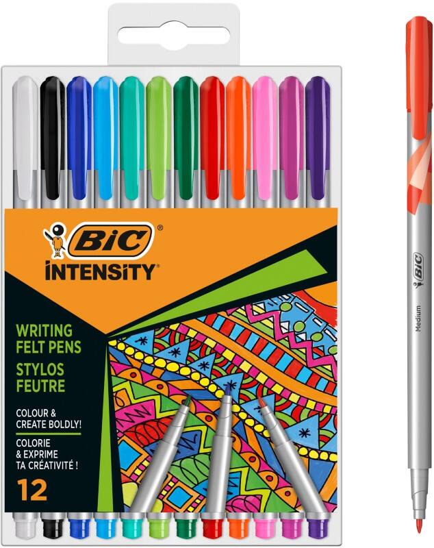 Stylo-feutre BIC - Extra fin 12 Unités