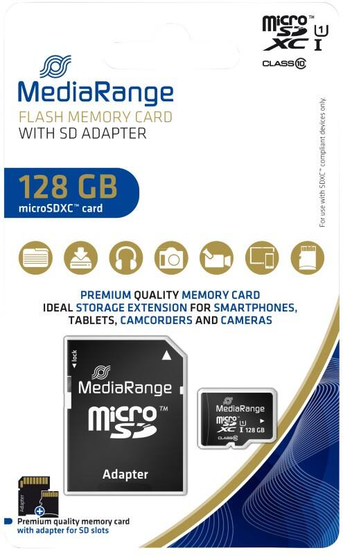 Carte microSDXC MediaRange 128 Go Class 10
