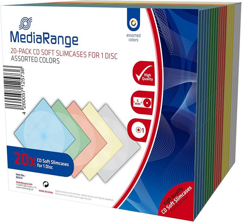 MediaRange Soft Slimcases Pochette pour CD/DVD 20 Unités