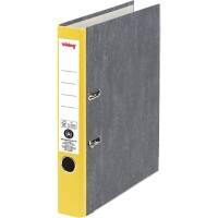 Classeur à levier Viking A4 Avec étiquette de dos 2 anneaux Papier Effet marbré Jaune, noir 50 mm