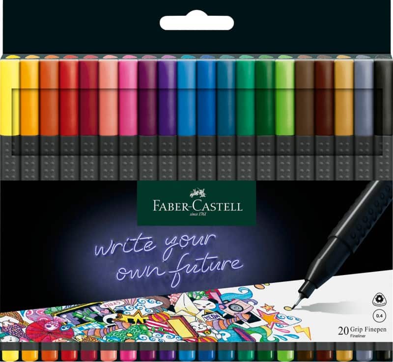 Stylo-feutre Faber-Castell Grip 0,4 mm Assortiment 20 Unités