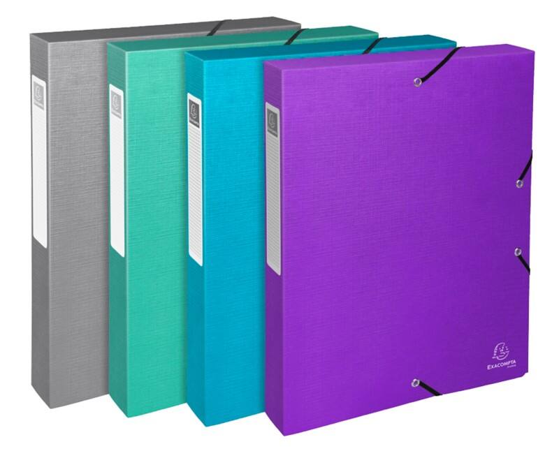 Boîte de classement Exacompta Teksto 59640E A4 Assortiment 250 x 330 mm Carte lustrée 4 unités