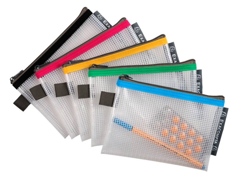 Pochette zip Exacompta 34120E Zip PP (Polypropylène), EVA (Éthylène-acétate de vinyle) 17 (l)0,4 (P)12 (H) cm Assortiment 10 Unités