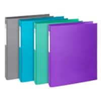 Classeur à anneaux Exacompta 4 anneaux 30 mm Carton enduit A4 Assortiment