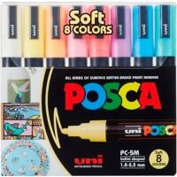 Marqueur peinture POSCA PC-5M Assortiment Moyenne Ogive 1,8 - 2,5 mm  8 Unités