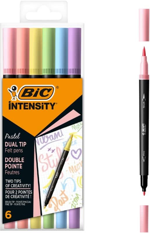 Stylo-feutre BIC Intensity Dual Pastel Permanent Assortiment Fin Fin 0,7 mm 6 Unités