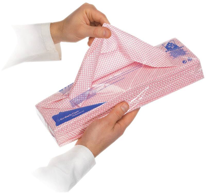 Chiffons WYPALL X50 Rouge 6 paquets de 50 feuilles