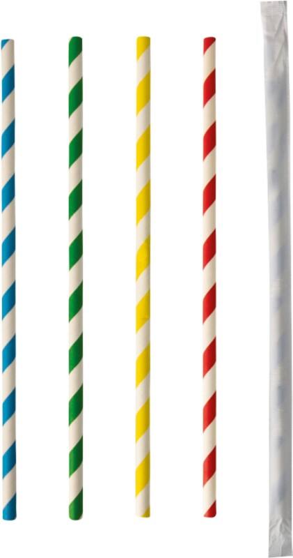 Paille PAPSTAR Jetable Papier 6 mm Assortiment 100 unités