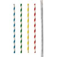 Paille PAPSTAR Jetable Papier 6 mm Assortiment 100 unités