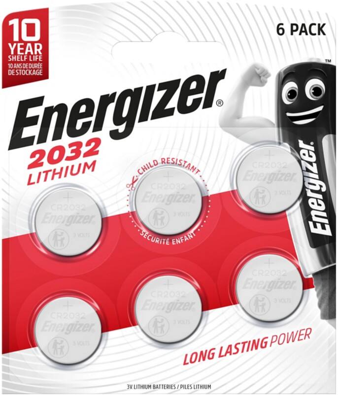 Pile bouton Energizer CR2032 au lithium 6 unités