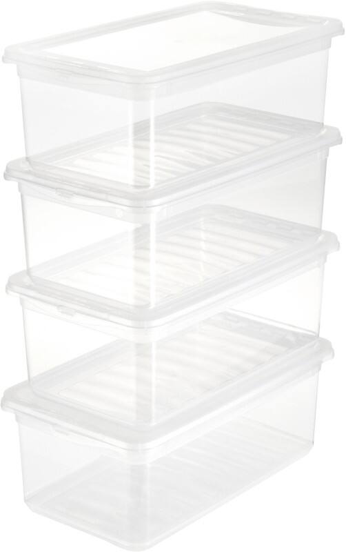 Boîte de rangement keeeper Plastique bea 4 x 5,6 L Transparent 19,5 x 33 x 12 cm 4 Unités