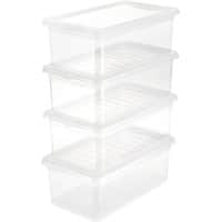 Boîte de rangement keeeper 30019 PP (Polypropylène) Transparent 19,5 x 33 x 12 cm 4 x 5,6 L