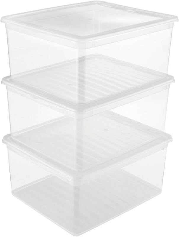 Boîte de rangement keeeper Plastique bea 3 x 18 L Transparent 33,5 x 39 x 18 cm 3 Unités