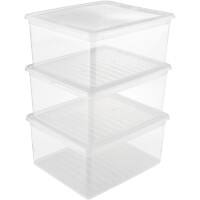 Boîte de rangement keeeper 30031 PP (Polypropylène) Transparent 33,5 x 39 x 18 cm 3 x 18 L