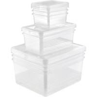 Boîte de rangement keeeper 30050 PP (Polypropylène) Transparent 2 x 5,6 L, 3 x 1,7 L, 3 x 18 L 8 Unités