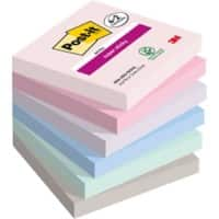 Notes Super Sticky Post-it 76 x 76 mm Couleurs Soulful 90 Feuilles Pack économique 4 blocs + 2 GRATUITS