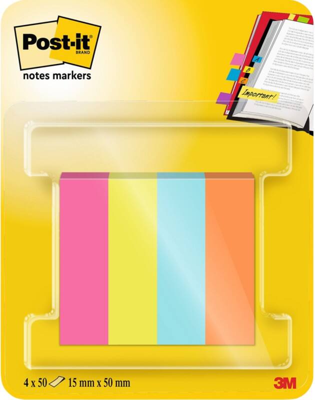 Marque-pages Post-it 670-4-POP Assortiment 4,44 x 4,44 cm