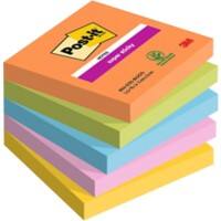 Notes Super Sticky Post-it 76 x 76 mm Assortiment 90 feuilles Paquet de 5