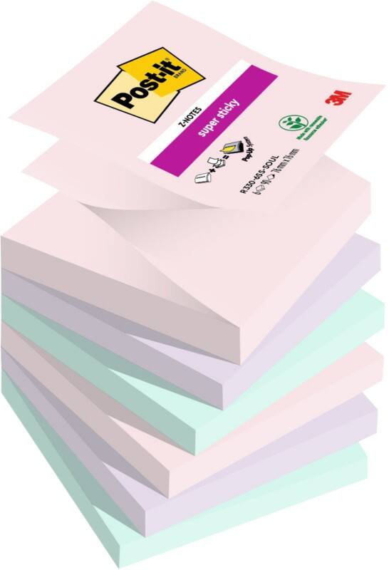 Z-Notes Post-it Soulful 76 x 76 Assortiment 90 feuilles Paquet de 6