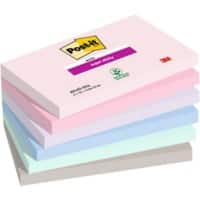 Notes adhésives Post-it Super Sticky Bleu, gris, lavande, rose, vert Vierge Rectangulaire 76 x 127 mm 6 x 90 notes
