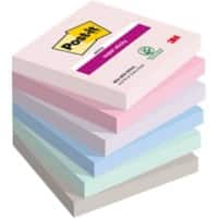 Notes Super Sticky Post-it Soulful 76 x 76 mm Assortiment 90 feuilles Paquet de 6