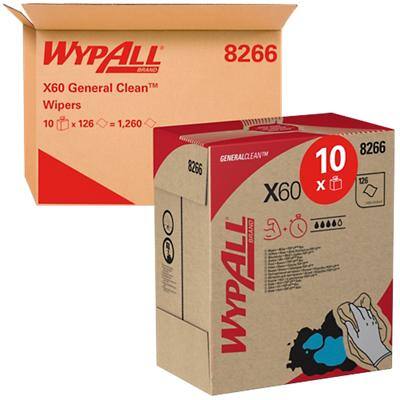 Chiffons de nettoyage Wypall X60 Blanc 42,7 x 31,8 cm 10 Unités de 126 Feuilles