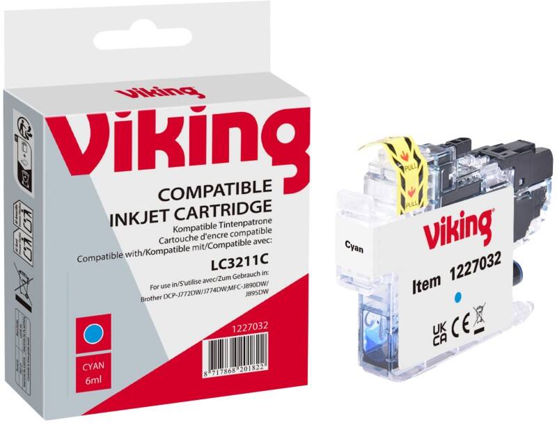Cartouche jet d'encre Viking LC3211 Compatible Brother Cyan
