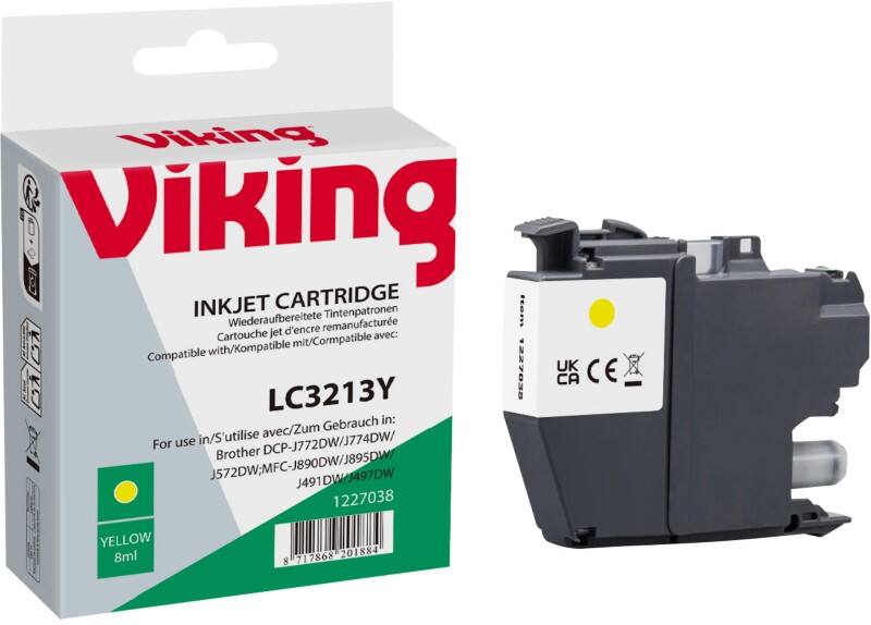 Cartouche jet d'encre Viking LC3213 Compatible Brother Jaune