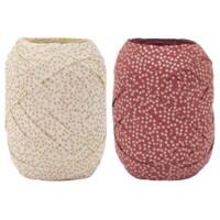 Ruban cadeau Braun & Company Bordeaux, crème 10 mm (l) x 12 m (L) 2 unités