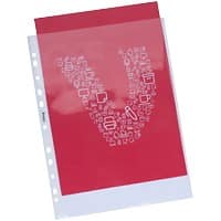 Pochettes perforées Office Depot A4 Chrystal claire Transparent 80 microns PP (Polypropylène) Au-Dessus 11 Perforations 50 Unités