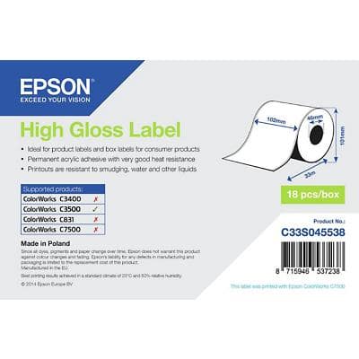 Rouleau d’étiquettes Epson C33S045538