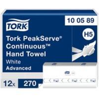 Essuie-mains Tork Peakserve Advanced  H5 Pliage en Z Blanc 1 épaisseur 100589 12 Unités de 270 Feuilles