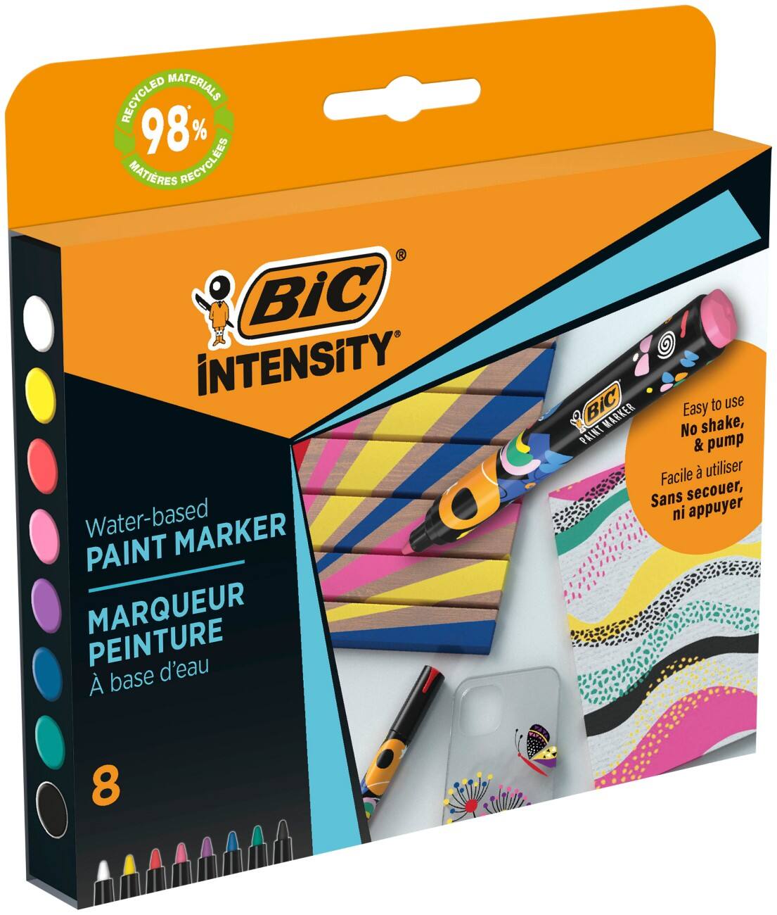 Marqueur peinture BIC Permanent Assortiment Moyen Conique 2,3 mm 8 unités