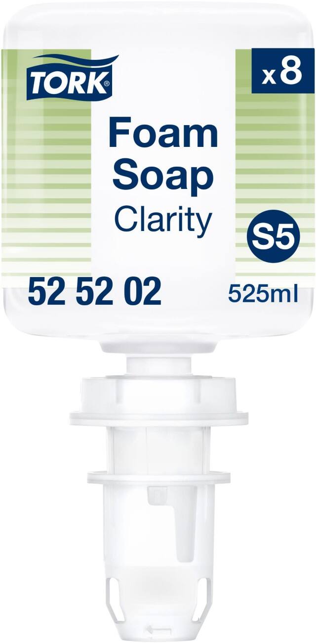Recharge de savon pour les mains Tork S5 Mousse S5 Transparent 525202 8 unités de 525 ml