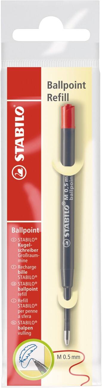 Recharge pour stylo-bille STABILO pointball 0,5 mm Moyen Rouge