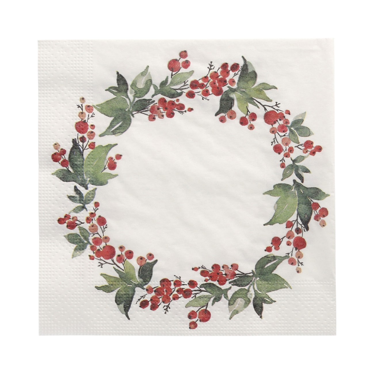 Serviettes PAPSTAR Couronne de houx de Noël 3 épaisseurs 33 x 33 cm 20 unités