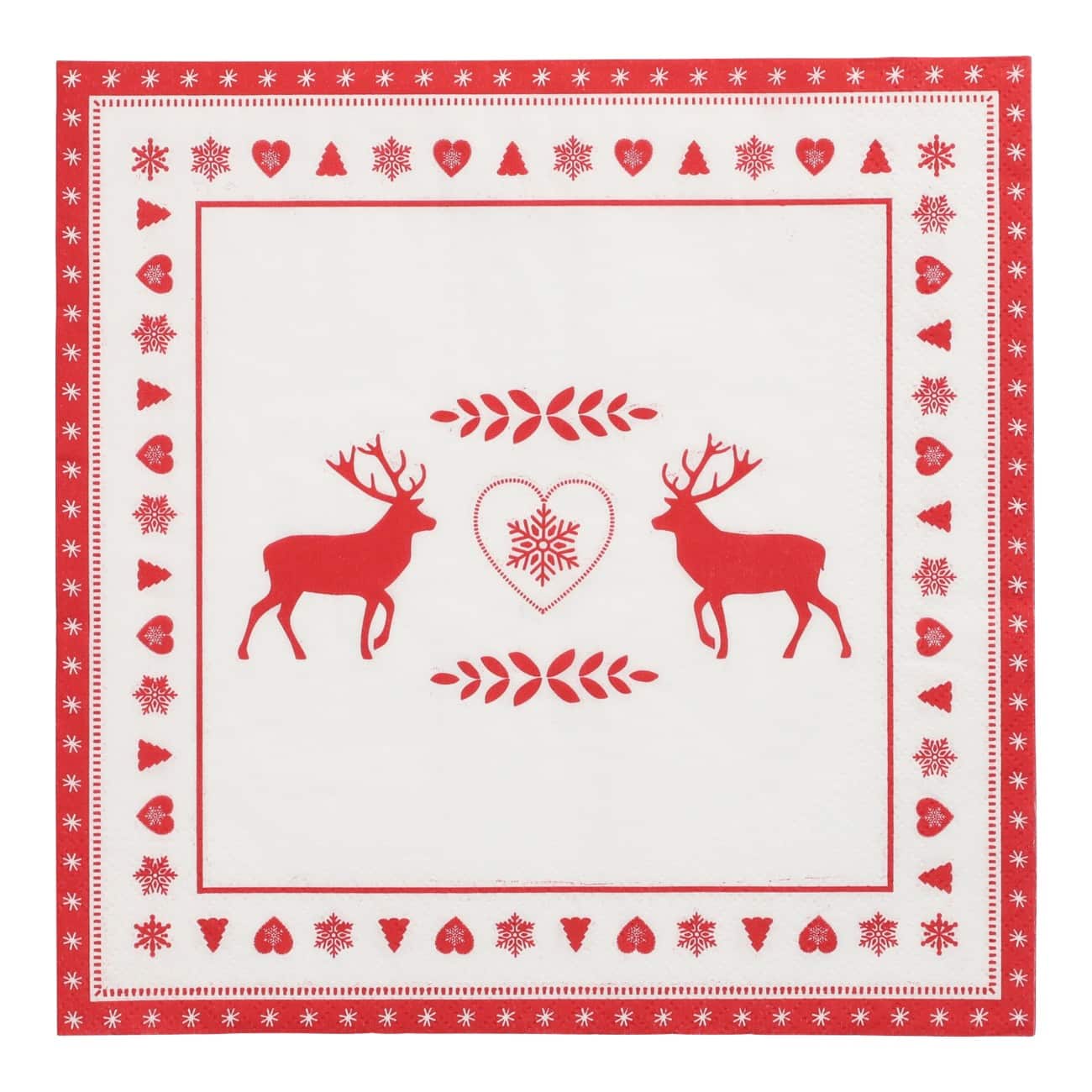 Serviettes PAPSTAR Rennes de Noël 3 épaisseurs 40 x 40 cm 20 unités